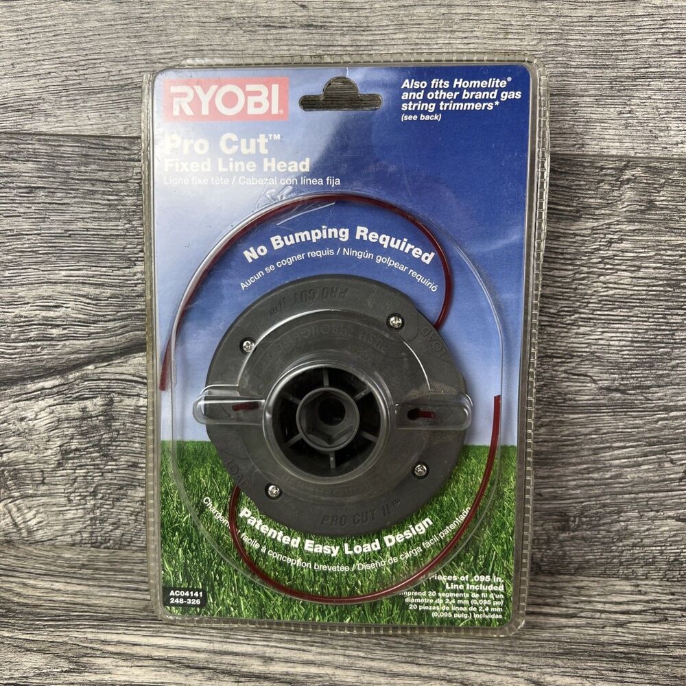 NEW Ryobi Pro Cut Fixed Line Head for String Trimmer, Black AC04141 248-326